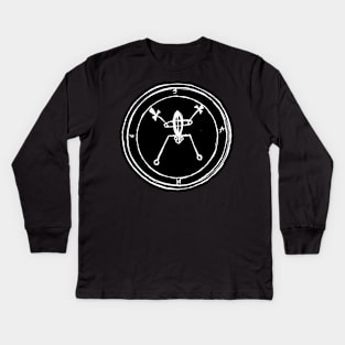 Dark and Gritty Seal of Bael (white on black) Kids Long Sleeve T-Shirt